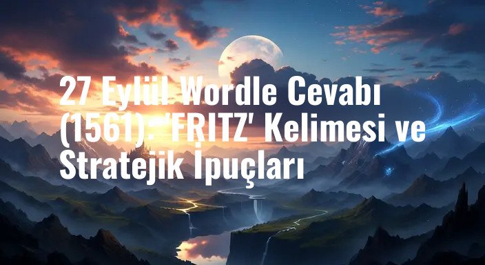 27 Eylül Wordle Cevabı (1561): 'FRITZ' Kelimesi ve Stratejik İpuçları