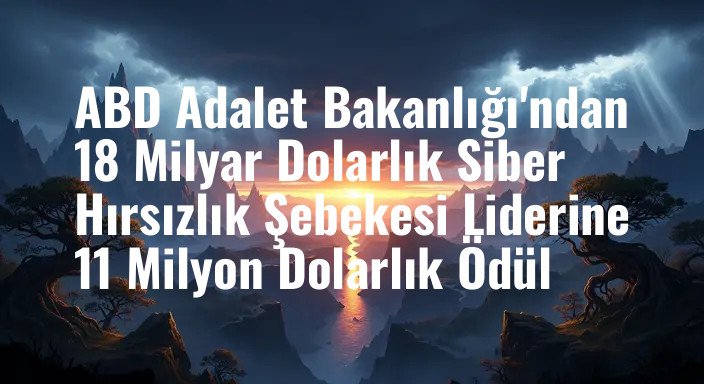 ABD Adalet Bakanlığı'ndan 18 Milyar Dolarlık Siber Hırsızlık Şebekesi Liderine 11 Milyon Dolarlık Ödül