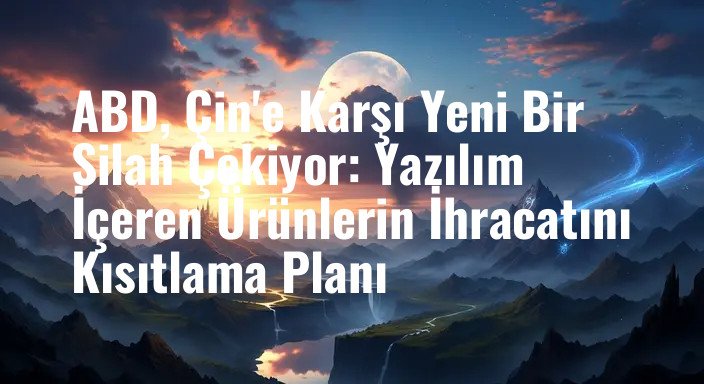 ABD, Çin'e Karşı Yeni Bir Silah Çekiyor: Yazılım İçeren Ürünlerin İhracatını Kısıtlama Planı