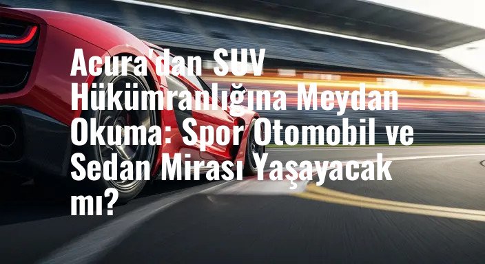 Acura'dan SUV Hükümranlığına Meydan Okuma: Spor Otomobil ve Sedan Mirası Yaşayacak mı?
