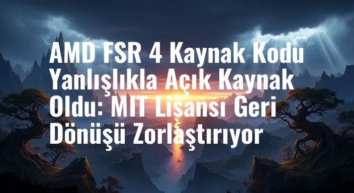 AMD FSR 4 Kaynak Kodu Yanlışlıkla Açık Kaynak Oldu: MIT Lisansı Geri Dönüşü Zorlaştırıyor