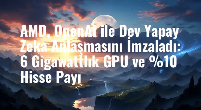 AMD, OpenAI ile Dev Yapay Zeka Anlaşmasını İmzaladı: 6 Gigawattlık GPU ve %10 Hisse Payı