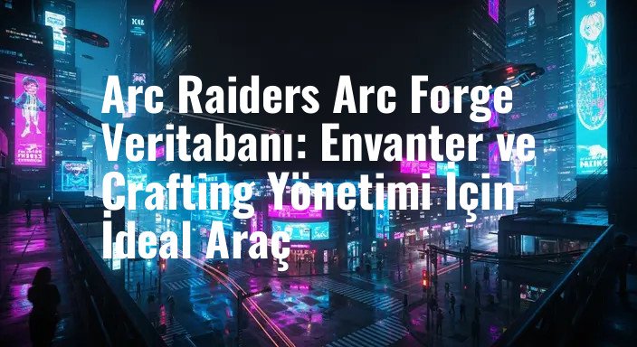 Arc Raiders Arc Forge Veritabanı: Envanter ve Crafting Yönetimi İçin İdeal Araç