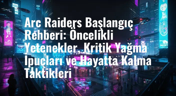 Arc Raiders Başlangıç Rehberi: Öncelikli Yetenekler, Kritik Yağma İpuçları ve Hayatta Kalma Taktikleri