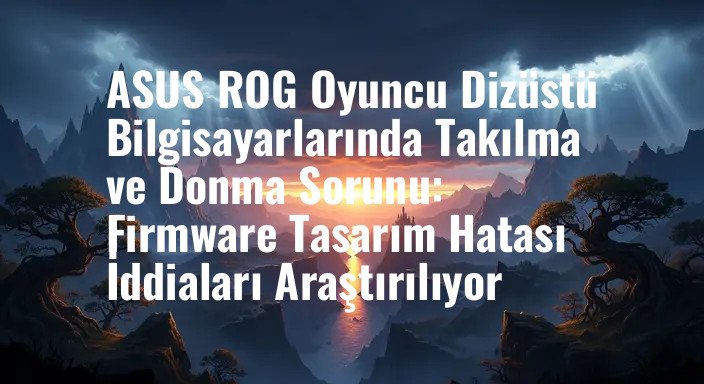 ASUS ROG Oyuncu Dizüstü Bilgisayarlarında Takılma ve Donma Sorunu: Firmware Tasarım Hatası İddiaları Araştırılıyor