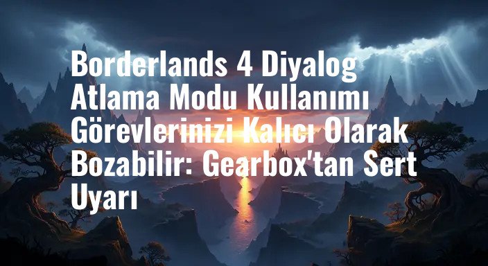 Borderlands 4 Diyalog Atlama Modu Kullanımı Görevlerinizi Kalıcı Olarak Bozabilir: Gearbox'tan Sert Uyarı