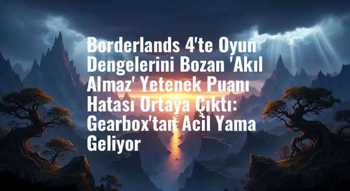 Borderlands 4'te Oyun Dengelerini Bozan 'Akıl Almaz' Yetenek Puanı Hatası Ortaya Çıktı: Gearbox'tan Acil Yama Geliyor