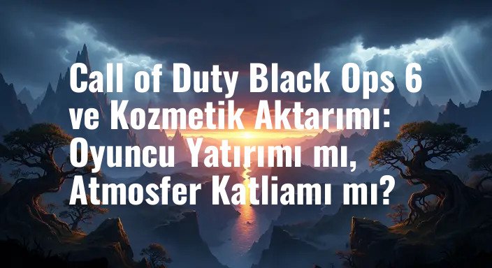 Call of Duty Black Ops 6 ve Kozmetik Aktarımı: Oyuncu Yatırımı mı, Atmosfer Katliamı mı?