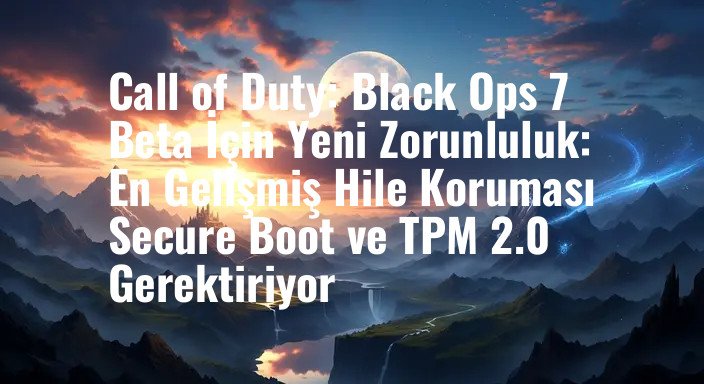 Call of Duty: Black Ops 7 Beta İçin Yeni Zorunluluk: En Gelişmiş Hile Koruması Secure Boot ve TPM 2.0 Gerektiriyor