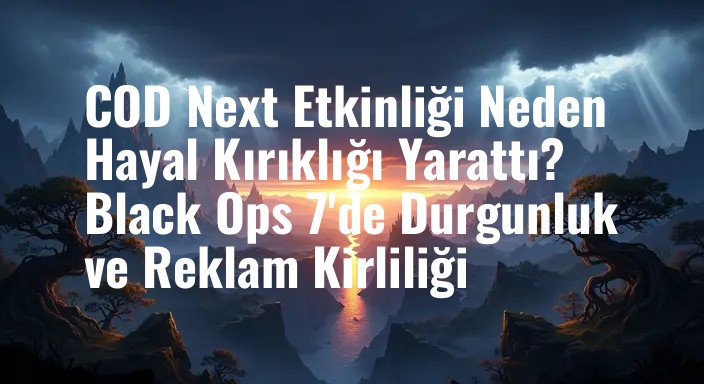 COD Next Etkinliği Neden Hayal Kırıklığı Yarattı? Black Ops 7'de Durgunluk ve Reklam Kirliliği