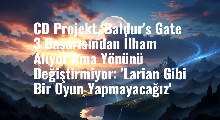 CD Projekt, Baldur's Gate 3 Başarısından İlham Alıyor Ama Yönünü Değiştirmiyor: 'Larian Gibi Bir Oyun Yapmayacağız'