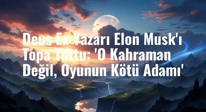Deus Ex Yazarı Elon Musk'ı Topa Tuttu: 'O Kahraman Değil, Oyunun Kötü Adamı'
