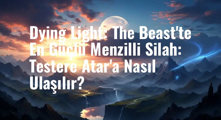 Dying Light: The Beast'te En Güçlü Menzilli Silah: Testere Atar'a Nasıl Ulaşılır?