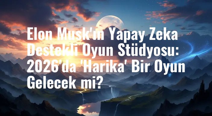 Elon Musk'ın Yapay Zeka Destekli Oyun Stüdyosu: 2026'da 'Harika' Bir Oyun Gelecek mi?