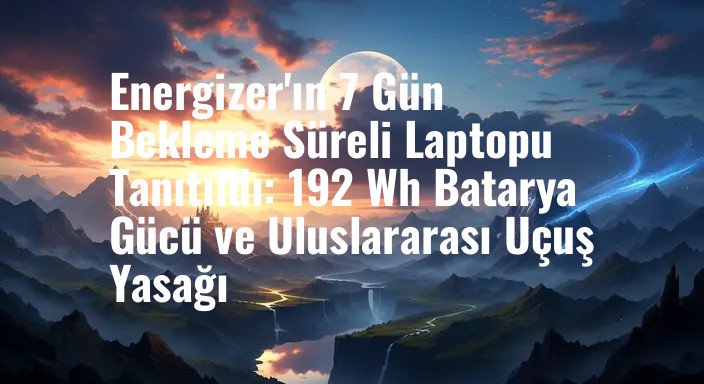 Energizer'ın 7 Gün Bekleme Süreli Laptopu Tanıtıldı: 192 Wh Batarya Gücü ve Uluslararası Uçuş Yasağı
