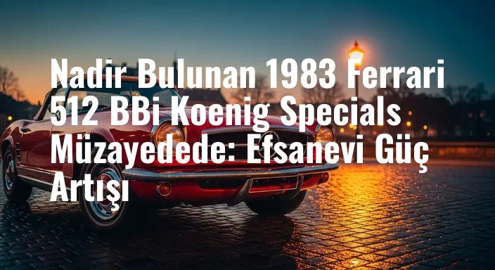 Nadir Bulunan 1983 Ferrari 512 BBi Koenig Specials Müzayedede: Efsanevi Güç Artışı