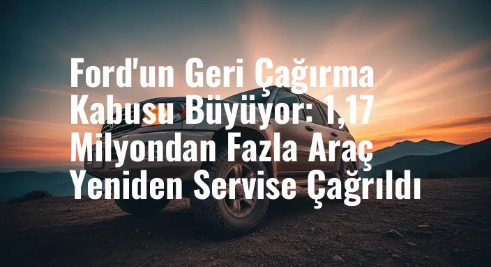 Ford'un Geri Çağırma Kabusu Büyüyor: 1,17 Milyondan Fazla Araç Yeniden Servise Çağrıldı