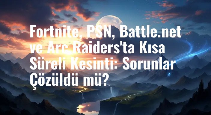 Fortnite, PSN, Battle.net ve Arc Raiders'ta Kısa Süreli Kesinti: Sorunlar Çözüldü mü?