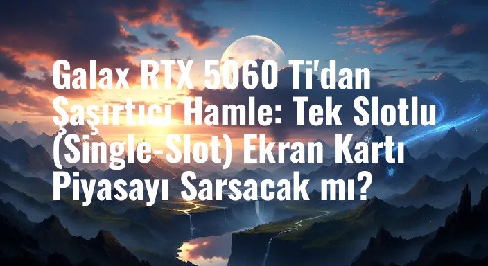 Galax RTX 5060 Ti'dan Şaşırtıcı Hamle: Tek Slotlu (Single-Slot) Ekran Kartı Piyasayı Sarsacak mı?