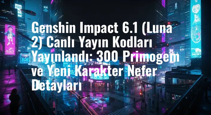 Genshin Impact 6.1 (Luna 2) Canlı Yayın Kodları Yayınlandı: 300 Primogem ve Yeni Karakter Nefer Detayları