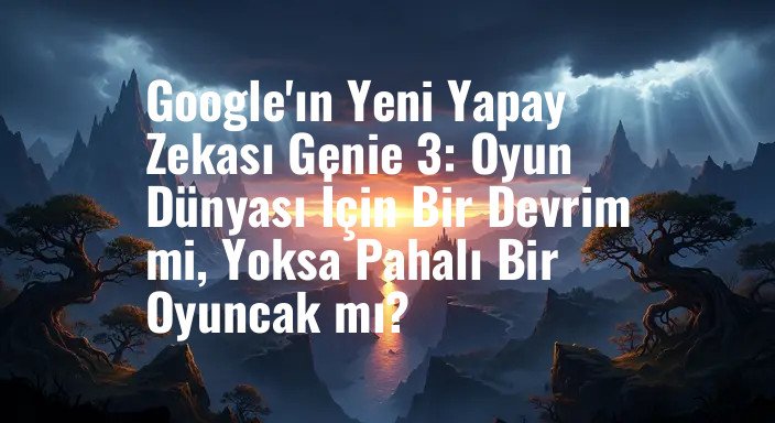 Google'ın Yeni Yapay Zekası Genie 3: Oyun Dünyası İçin Bir Devrim mi, Yoksa Pahalı Bir Oyuncak mı?