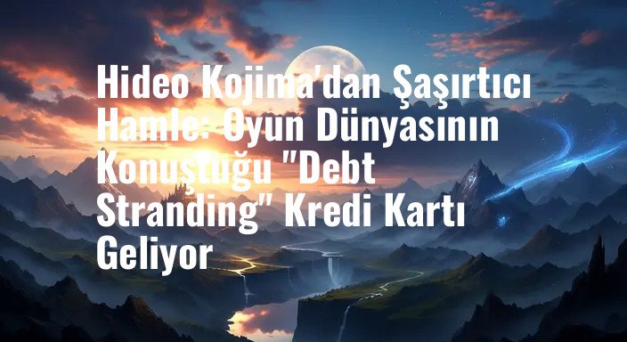 Hideo Kojima'dan Şaşırtıcı Hamle: Oyun Dünyasının Konuştuğu "Debt Stranding" Kredi Kartı Geliyor