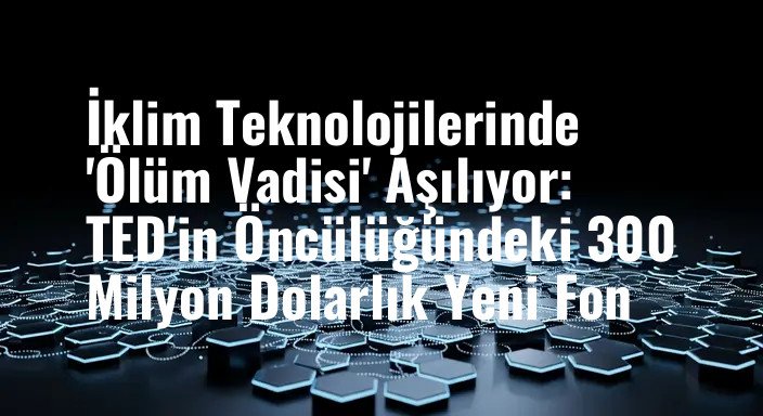 İklim Teknolojilerinde 'Ölüm Vadisi' Aşılıyor: TED'in Öncülüğündeki 300 Milyon Dolarlık Yeni Fon