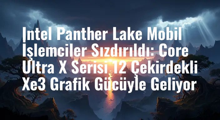 Intel Panther Lake Mobil İşlemciler Sızdırıldı: Core Ultra X Serisi 12 Çekirdekli Xe3 Grafik Gücüyle Geliyor