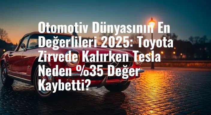 Otomotiv Dünyasının En Değerlileri 2025: Toyota Zirvede Kalırken Tesla Neden %35 Değer Kaybetti?