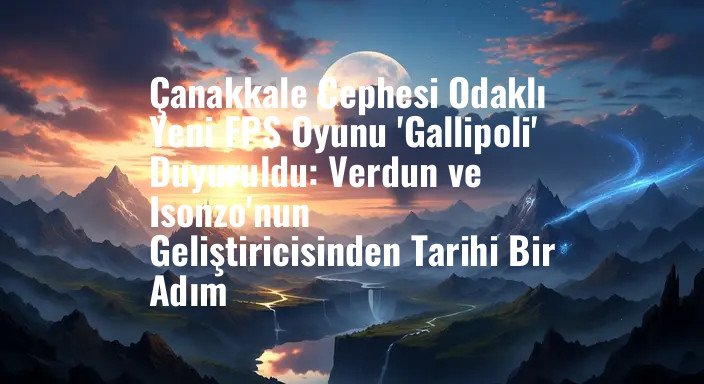Çanakkale Cephesi Odaklı Yeni FPS Oyunu 'Gallipoli' Duyuruldu: Verdun ve Isonzo'nun Geliştiricisinden Tarihi Bir Adım