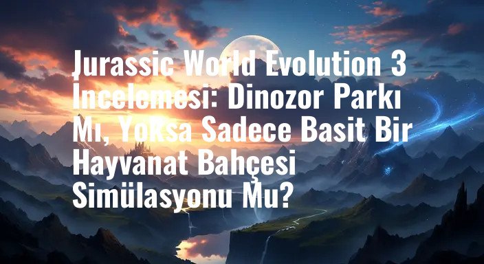 Jurassic World Evolution 3 İncelemesi: Dinozor Parkı Mı, Yoksa Sadece Basit Bir Hayvanat Bahçesi Simülasyonu Mu?