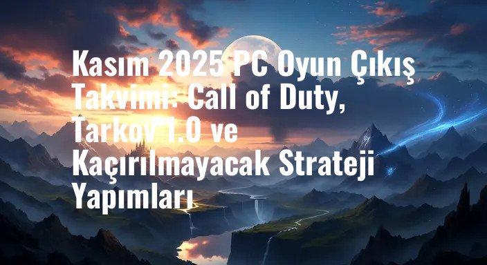 Kasım 2025 PC Oyun Çıkış Takvimi: Call of Duty, Tarkov 1.0 ve Kaçırılmayacak Strateji Yapımları