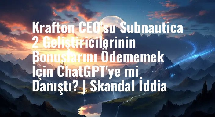 Krafton CEO'su Subnautica 2 Geliştiricilerinin Bonuslarını Ödememek İçin ChatGPT'ye mi Danıştı? | Skandal İddia