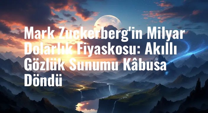 Mark Zuckerberg'in Milyar Dolarlık Fiyaskosu: Akıllı Gözlük Sunumu Kâbusa Döndü
