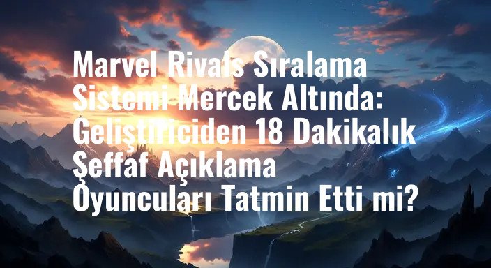 Marvel Rivals Sıralama Sistemi Mercek Altında: Geliştiriciden 18 Dakikalık Şeffaf Açıklama Oyuncuları Tatmin Etti mi?
