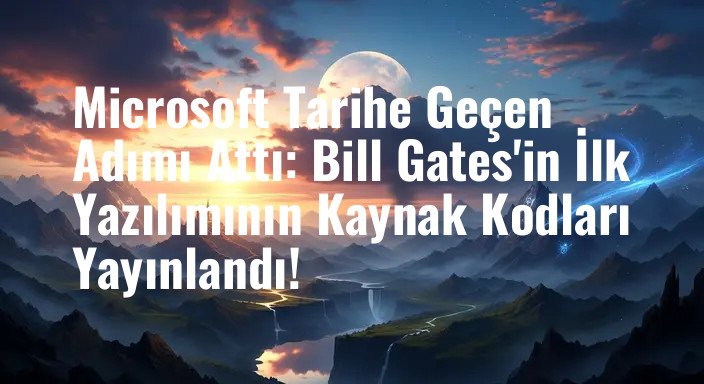 Microsoft Tarihe Geçen Adımı Attı: Bill Gates'in İlk Yazılımının Kaynak Kodları Yayınlandı!