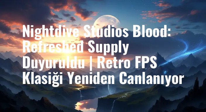 Nightdive Studios Blood: Refreshed Supply Duyuruldu | Retro FPS Klasiği Yeniden Canlanıyor