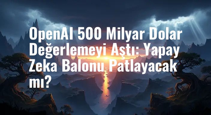 OpenAI 500 Milyar Dolar Değerlemeyi Aştı: Yapay Zeka Balonu Patlayacak mı?