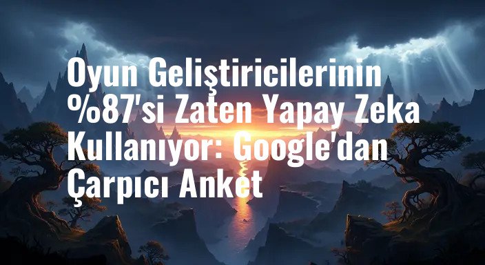 Oyun Geliştiricilerinin %87'si Zaten Yapay Zeka Kullanıyor: Google'dan Çarpıcı Anket