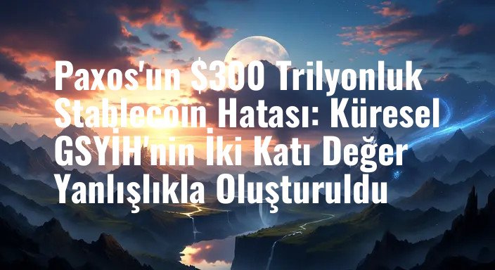 Paxos'un $300 Trilyonluk Stablecoin Hatası: Küresel GSYİH'nin İki Katı Değer Yanlışlıkla Oluşturuldu
