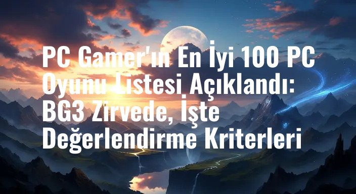 PC Gamer'ın En İyi 100 PC Oyunu Listesi Açıklandı: BG3 Zirvede, İşte Değerlendirme Kriterleri