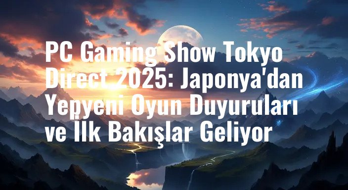 PC Gaming Show Tokyo Direct 2025: Japonya'dan Yepyeni Oyun Duyuruları ve İlk Bakışlar Geliyor