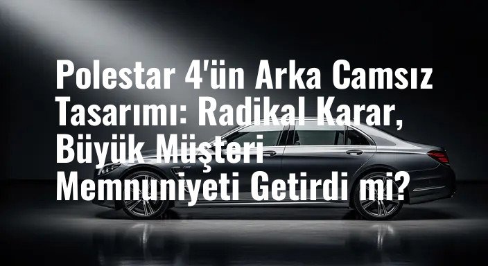 Polestar 4'ün Arka Camsız Tasarımı: Radikal Karar, Büyük Müşteri Memnuniyeti Getirdi mi?