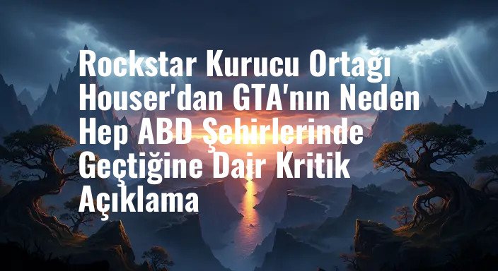 Rockstar Kurucu Ortağı Houser'dan GTA'nın Neden Hep ABD Şehirlerinde Geçtiğine Dair Kritik Açıklama