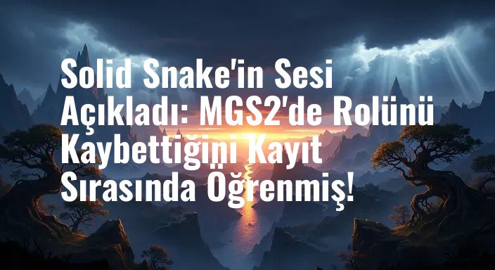 Solid Snake'in Sesi Açıkladı: MGS2'de Rolünü Kaybettiğini Kayıt Sırasında Öğrenmiş!