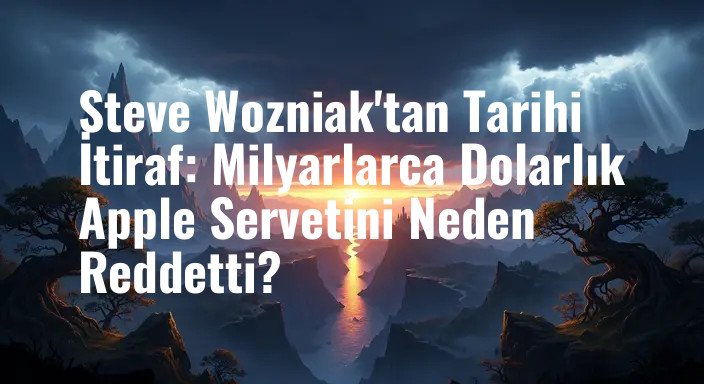 Steve Wozniak'tan Tarihi İtiraf: Milyarlarca Dolarlık Apple Servetini Neden Reddetti?