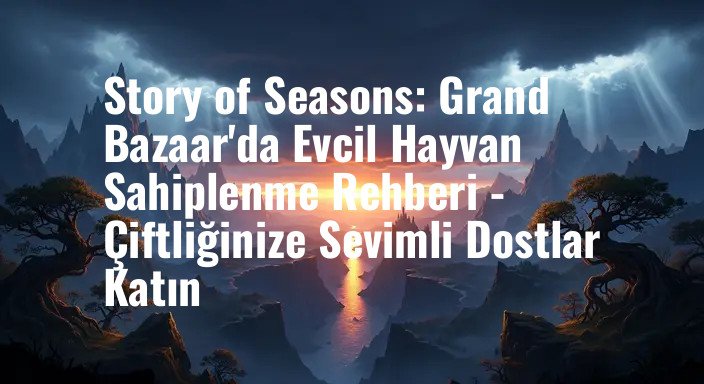 Story of Seasons: Grand Bazaar'da Evcil Hayvan Sahiplenme Rehberi - Çiftliğinize Sevimli Dostlar Katın