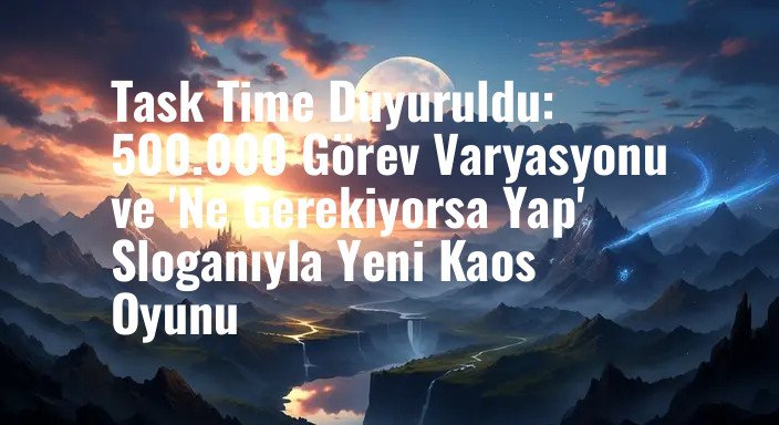 Task Time Duyuruldu: 500.000 Görev Varyasyonu ve 'Ne Gerekiyorsa Yap' Sloganıyla Yeni Kaos Oyunu
