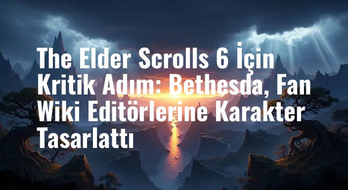 The Elder Scrolls 6 İçin Kritik Adım: Bethesda, Fan Wiki Editörlerine Karakter Tasarlattı