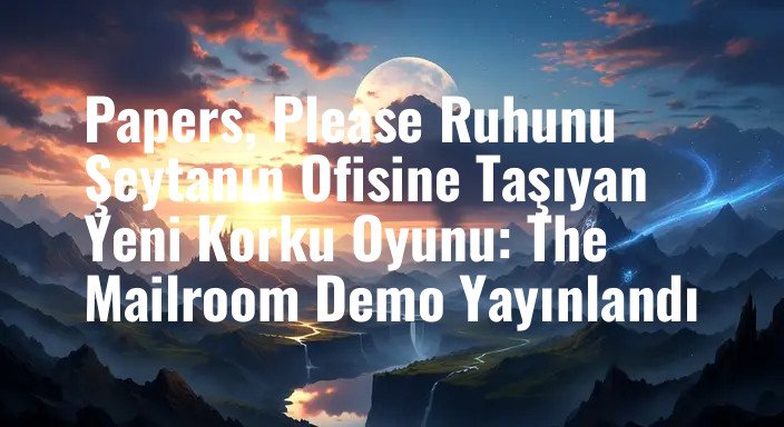 Papers, Please Ruhunu Şeytanın Ofisine Taşıyan Yeni Korku Oyunu: The Mailroom Demo Yayınlandı
